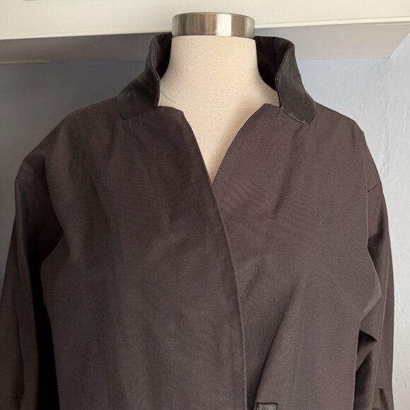 Annette Gortz Brown Avant-Garde Jacket w/ Leather Trim Size 38 - Picture 4 of 9